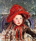 Little Girl In A Large Red Hat by Mary Cassatt